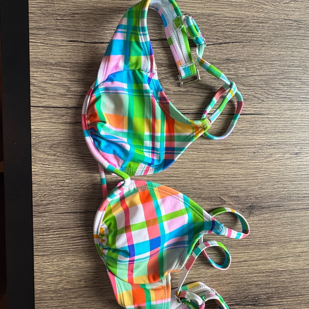 Wild Fable Multicolor Plaid Bikini Top